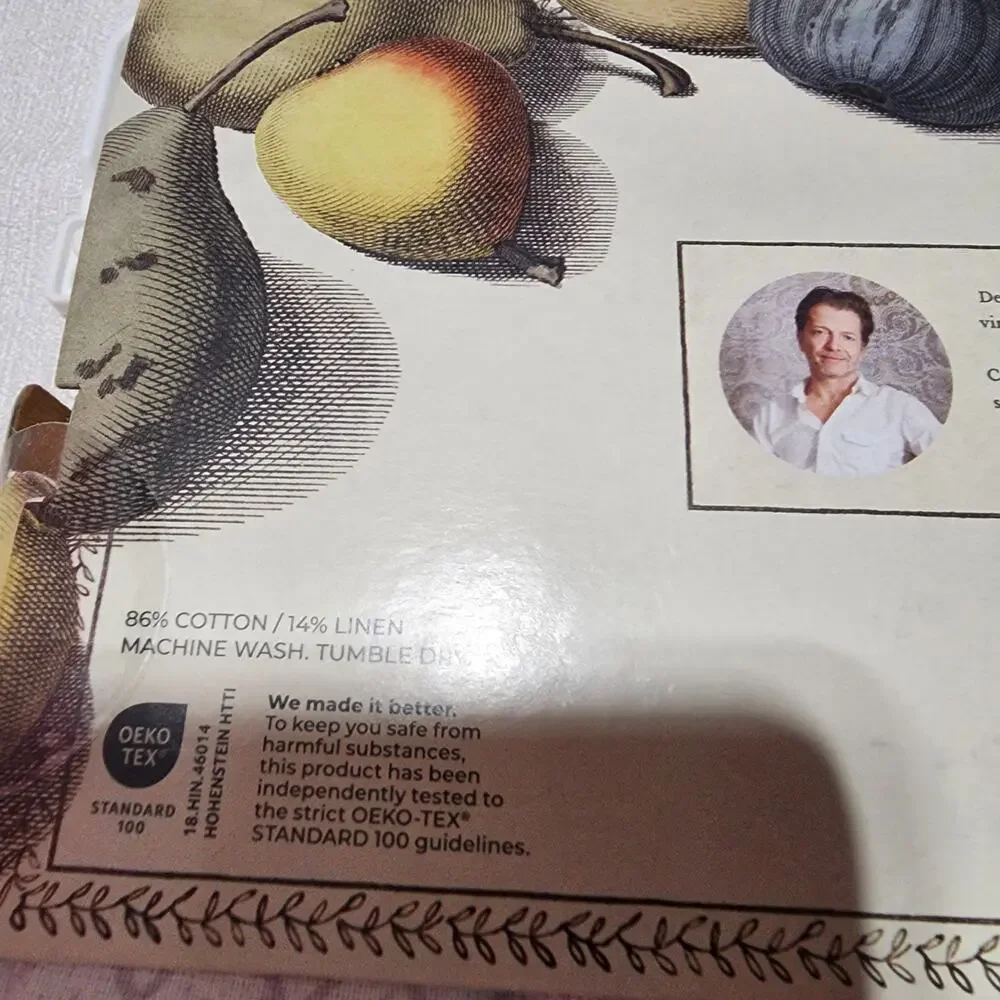 John Derian company tablecloth 60''in x 104'' made 100% cotton